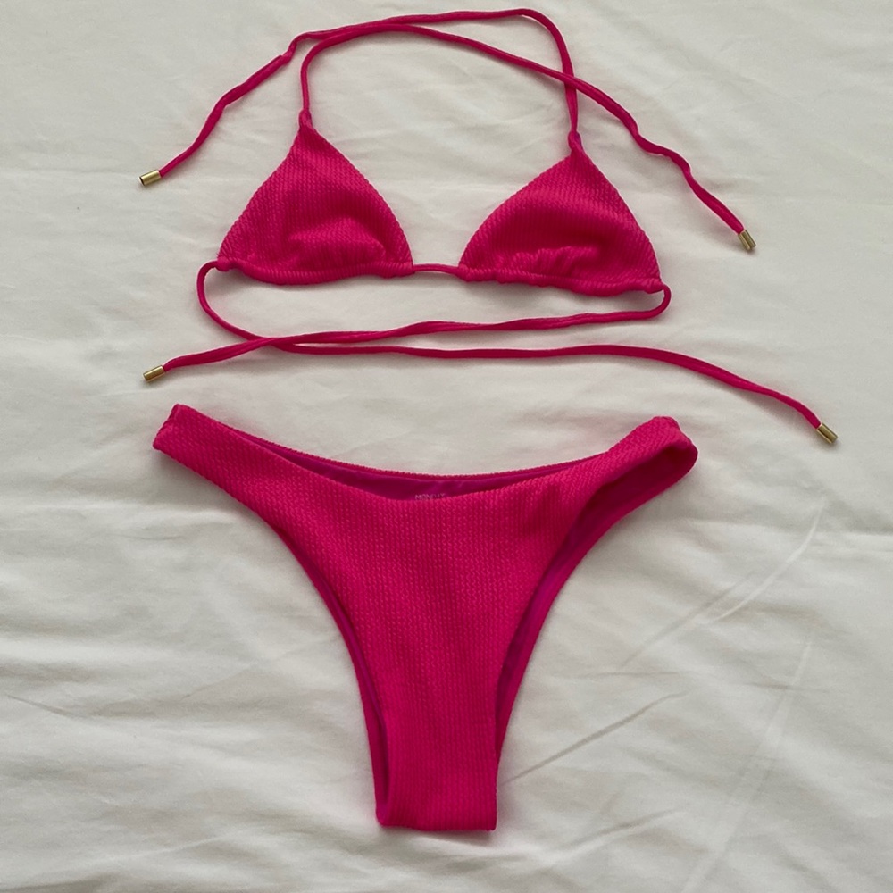 Monday Swimwear hot pink Palma top and Byron bottom
